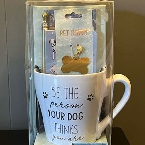 Dog Lover's White Mug with Gold Bone Charm